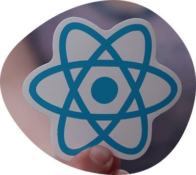 Person holding a React logo