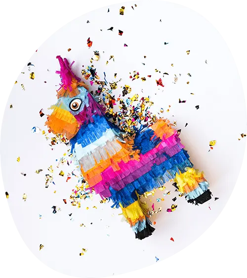 A colored horse pinata