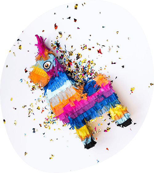 A colored horse pinata